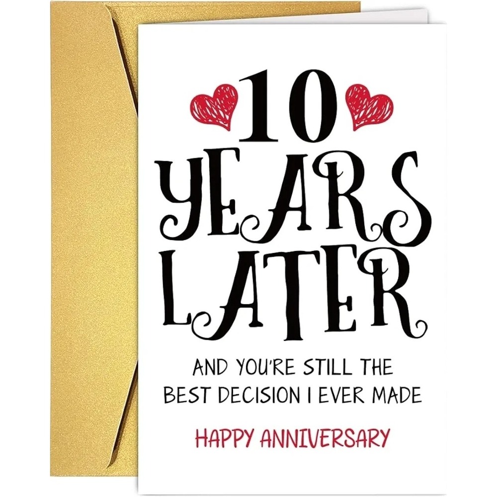Lot of 10 Happy 10th Anniversary Greeting Cards w/ Envelopes Husband Wife New